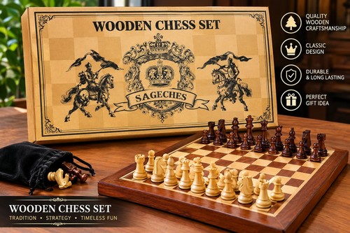 Wooden chess set classic board - classic,