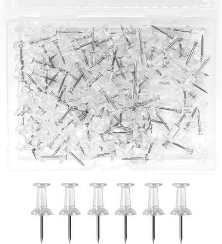 Clear push pins thumbtacks - push,