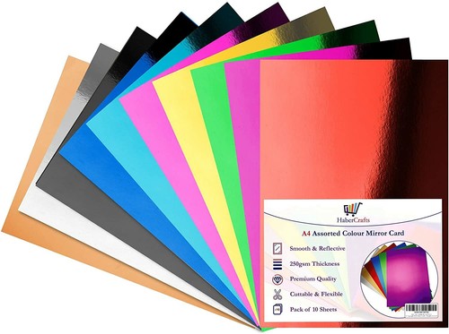 Mirror card gold silver - mirror,
