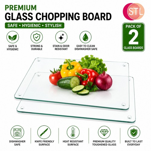 Glass worktop saver clear - 2x,