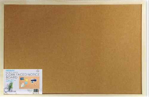 Cork notice board wooden frame - cork,