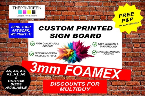 Foamex sign board 3mm printed - sign,